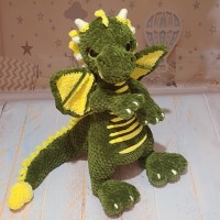 Мягкая игрушка дракон Орион зеленого цвета
